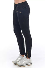 Frankie Morello Black Cotton Women Jeans - Jeans