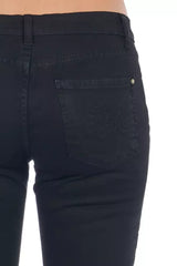 Frankie Morello Black Cotton Women Jeans - IT42|M