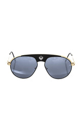 Frankie Morello Black Metallic Fiber Men Sunglasses - Sunglassesk