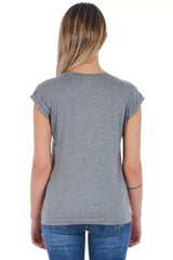 Frankie Morello Gray Cotton Women T-Shirt - T-Shirts