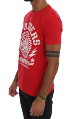Frankie Morello Red Cotton RIDERS Crewneck T-Shirt - T-Shirts