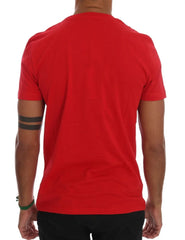 Frankie Morello Red Cotton RIDERS Crewneck T-Shirt - T-Shirts