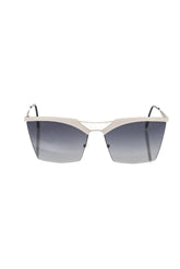 Frankie Morello Silver Metallic Fiber Women Sunglass - Sunglasses
