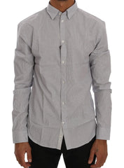 Frankie Morello White Blue Check Casual Cotton Regular Fit Shirt - Shirts