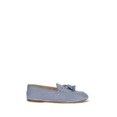 Fratelli Rossetti blue calf leather Bos Taurus slip-on loafers in a refined navy hue, front view.
