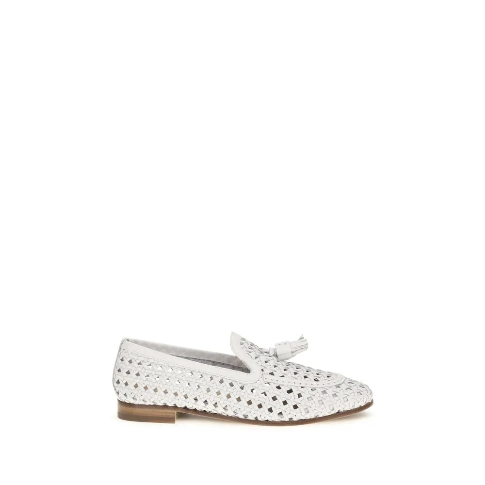 Fratelli Rossetti White Calf Leather Bos Taurus Slip-On Loafers - EU36/US6