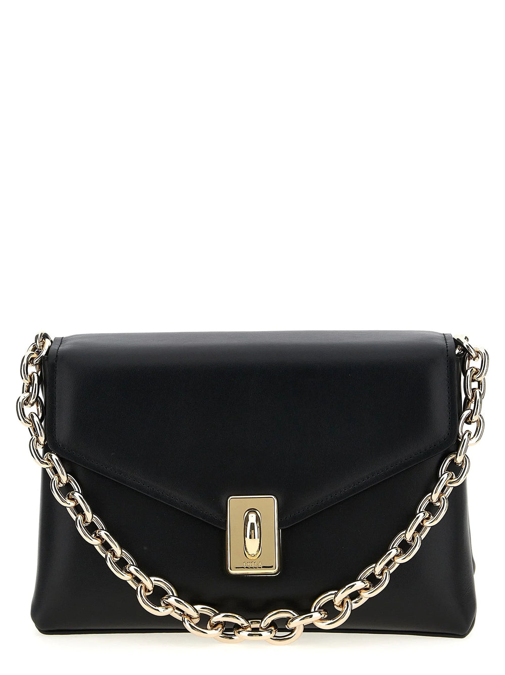 Furla Black Leather Shoulder Bag