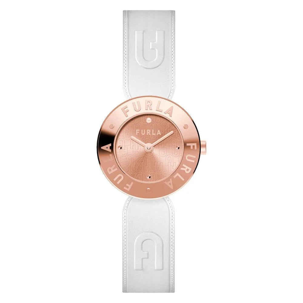 Furla White Leather Dress Watch
