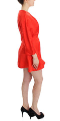 Fyodor Golan Red Mini Linen 3/4 Sleeve Sheath Dress - Dresses
