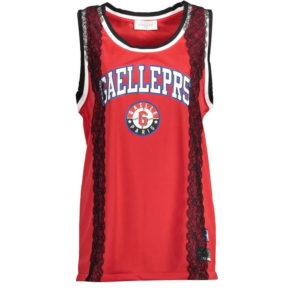 Gaelle Paris Red Polyester T-Shirt - XS - Tank Tops