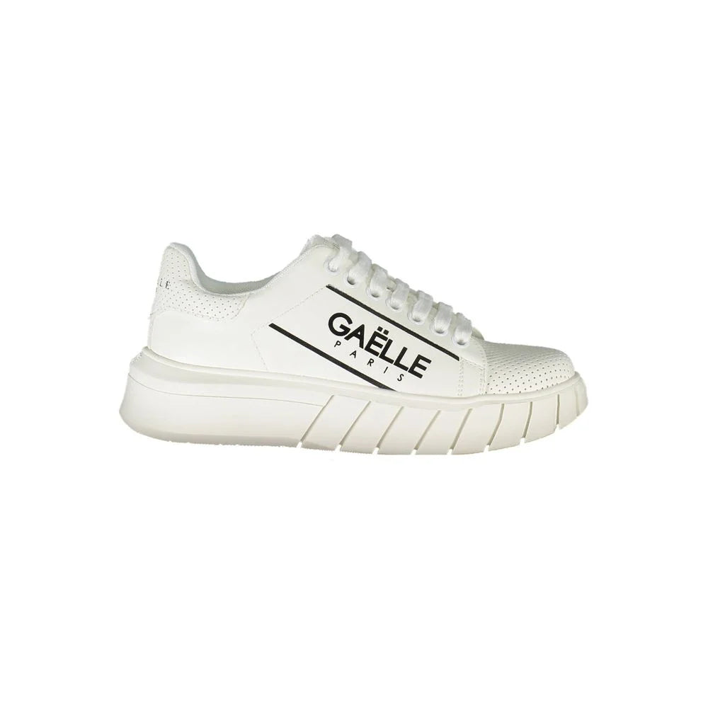 Gaelle Paris White Polyester Sneaker - Sneakers
