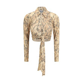 Ganni Beige Recycled Polyester Blouse - IT36 | XS