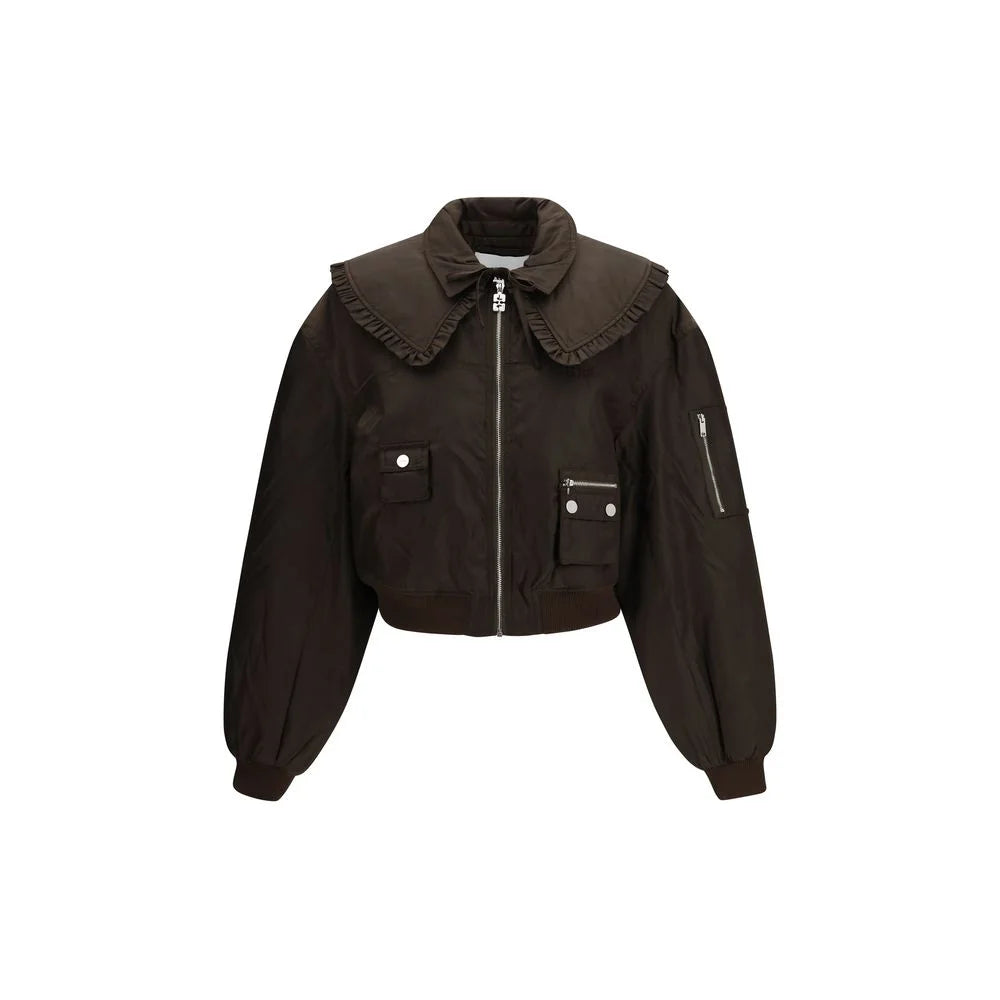 Ganni Bicolor Polyamide Bomber - Bomber Jackets