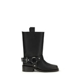Ganni Black Calf Leather Bos Taurus Lace-Up Boots