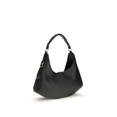 Ganni Black Calf Leather Bos Taurus Shoulder Bag