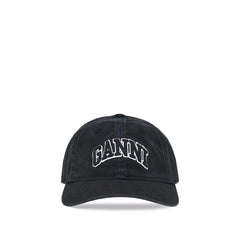 Ganni Black Cotton Cap (Baseball Hat) - UNI