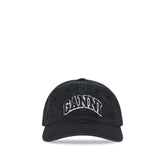 Ganni Black Cotton Cap (Baseball Hat) - UNI