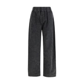 Ganni Black Cotton Casual Pants