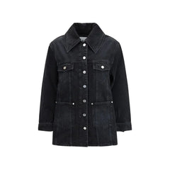 Ganni Black Cotton Denim Jacket