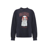 Ganni Black Cotton Sweatshirt