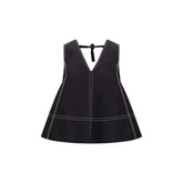 Ganni Black Elastane Top