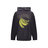 Ganni Black Fabric Sweatshirt