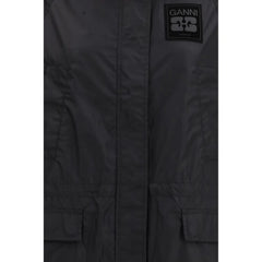 Ganni Black Nylon Coat