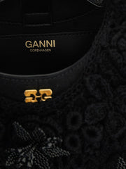 Ganni Black Organic Cotton Handbag