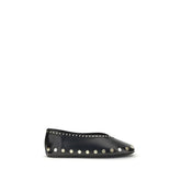 Ganni Black Polyurethane Ballet Flats - Flats