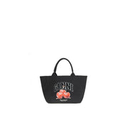 Ganni Black Recycled Cotton Shoulder Bag
