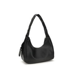 Ganni Black Recycled Leather Shoulder Bag
