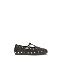 Ganni Black Recycled Polyester Ballet Flats