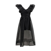 Ganni Black Recycled Polyester Cocktail Dress