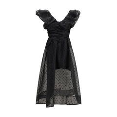 Ganni Black Recycled Polyester Cocktail Dress