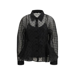 Ganni Black Recycled Polyester Pattern Shirt