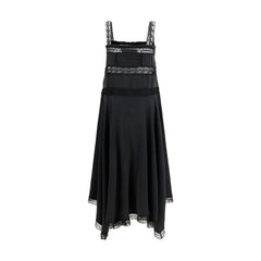 Ganni Black Silk Cocktail Dress