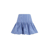 Ganni Blue Cotton Mini Skirt