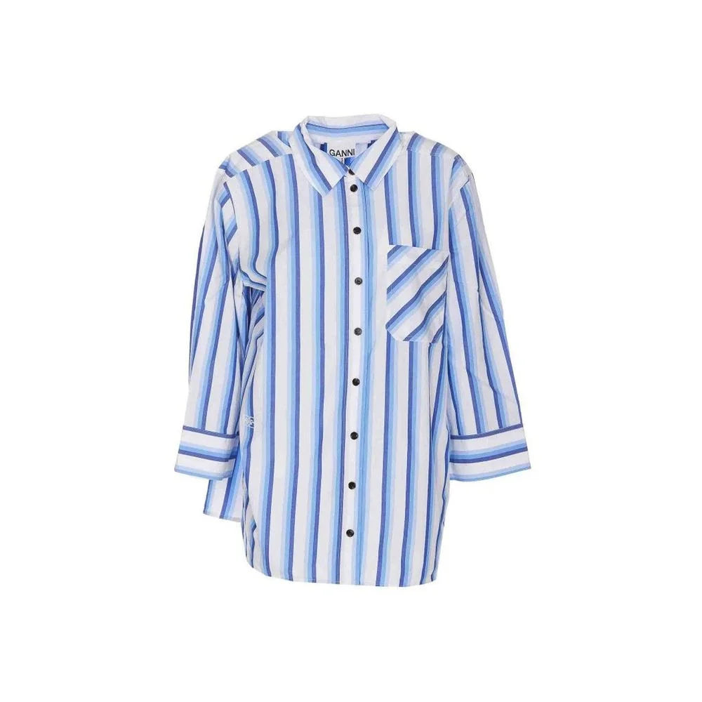 Ganni Blue Cotton Pattern Shirt