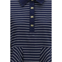 Ganni Blue Cotton Polo Shirt