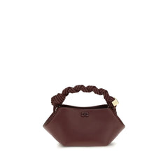 Ganni Bordeaux Recycled Leather Shoulder Bag