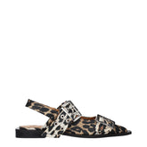 Ganni Brown Fabric Flat Sandals - EU41/US11