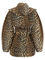 Ganni Brown Recycled Polyamide Coat