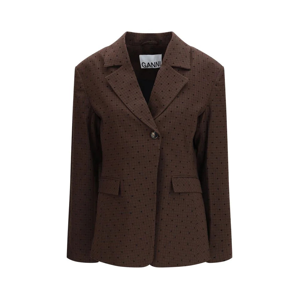 Ganni Brown Recycled Polyester Blazer - IT40 | M
