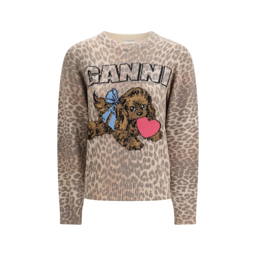 Ganni Brown Wool Sweatshirt