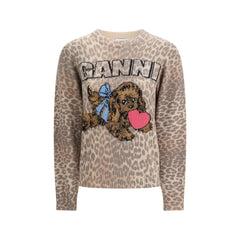 Ganni Brown Wool Sweatshirt