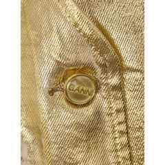Ganni Gold Cotton Sleveless Jacket - IT38|XS - Vests