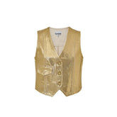 Ganni Gold Cotton Sleveless Jacket - IT38|XS - Vests