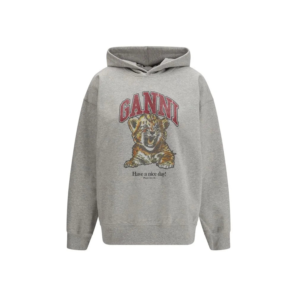 Ganni Gray Cotton Sweatshirt