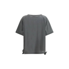 Ganni Gray Cotton T-Shirt