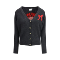Ganni Gray Wool Cardigan
